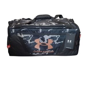NWT Under Armour Undeniable 5.0 Medium Duffle Bag Black & Gray W/ Rose Gold Logo